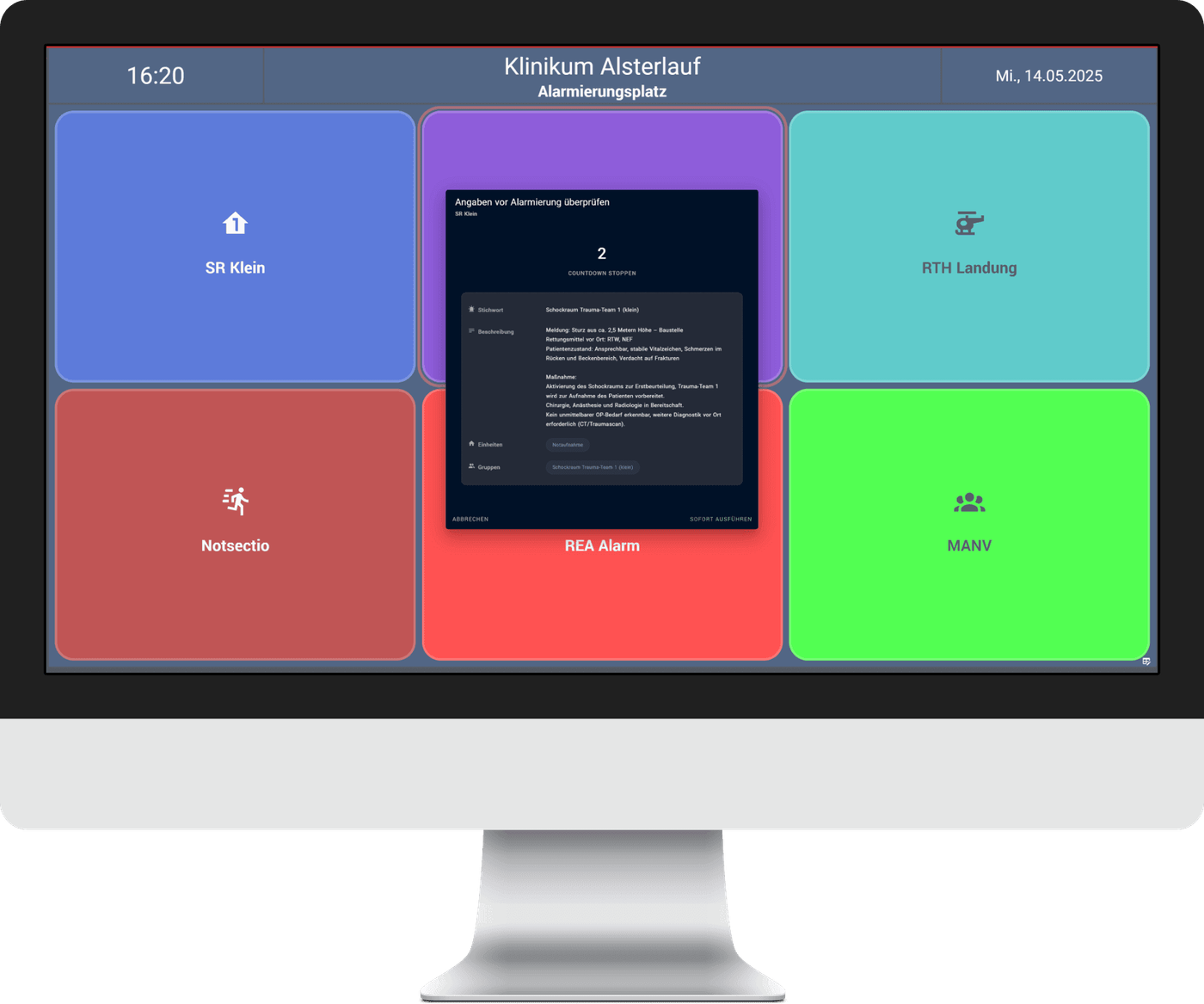 Control Panel - Alarmierung Countdown Krankenhausalarm