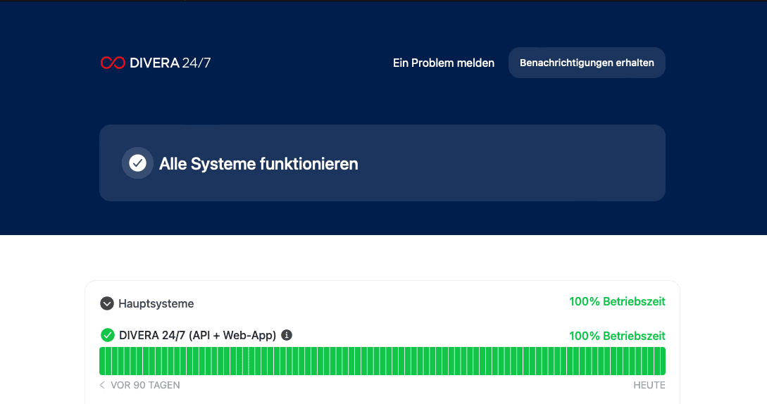 DIVERA 24/7 - Statuspage Startseite