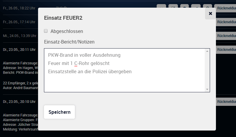 Einsatzbericht verfassen