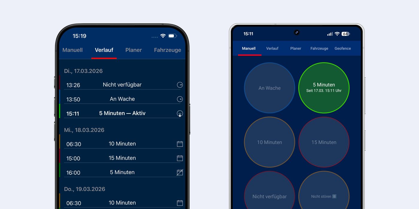 Status-Verlauf und Statusgeber in der DIVERA App